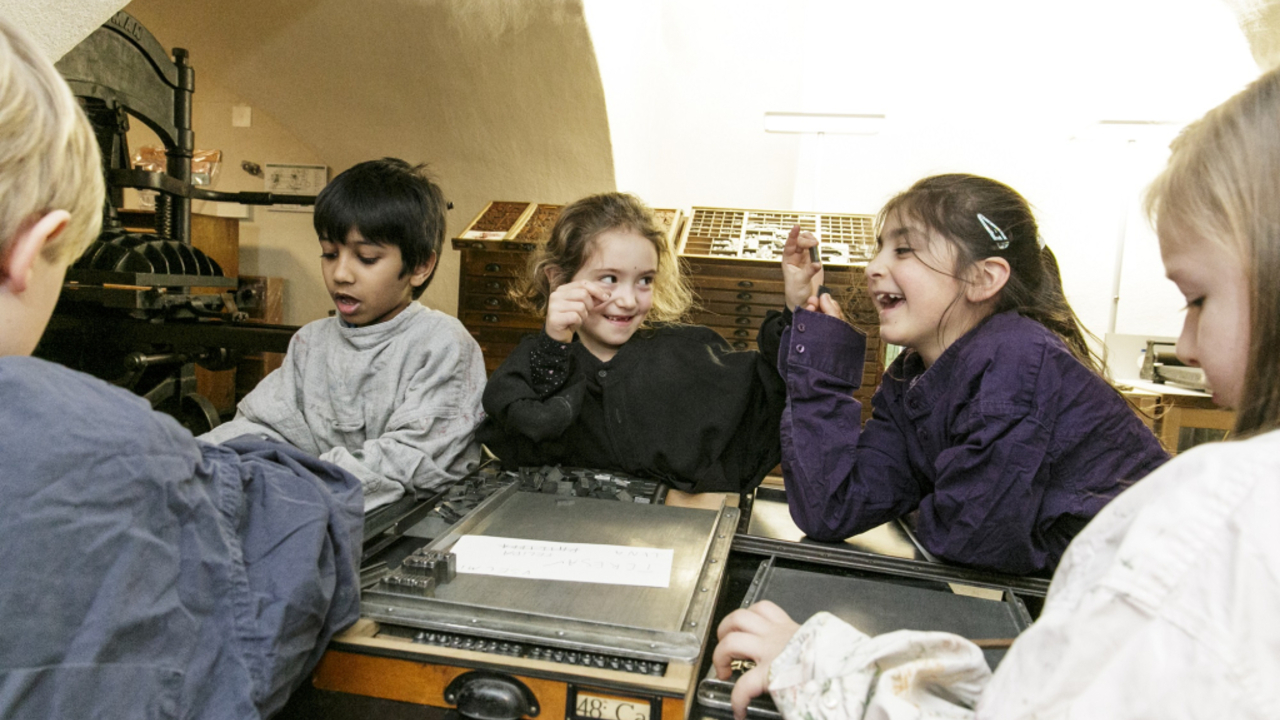 Foto: Die Druckwerkstatt im Jungen Museum © HMF Stefanie Kösling