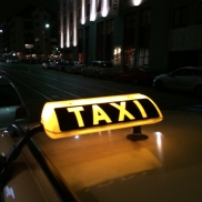 Ulli Nissen mit Taxifahrern auf Beobachtungsfahrt
