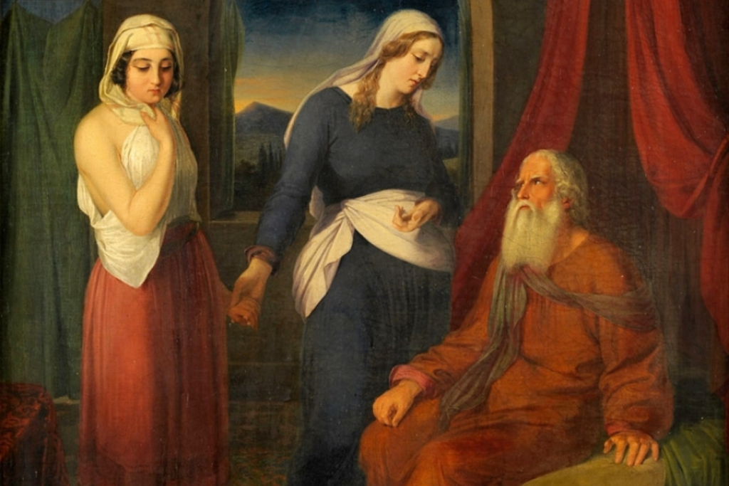 Foto: „Sarah führt Hagar Abraham zu“ von Moritz Daniel Oppenheim; Foto: Jüdisches Museum