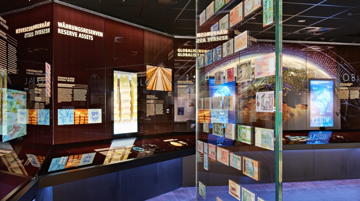 Die Dauerausstellung zeigt vier Themenmodule: Bargeld, Buchgeld, Geldpolitik, Geld global.; Foto: Geldmuseum